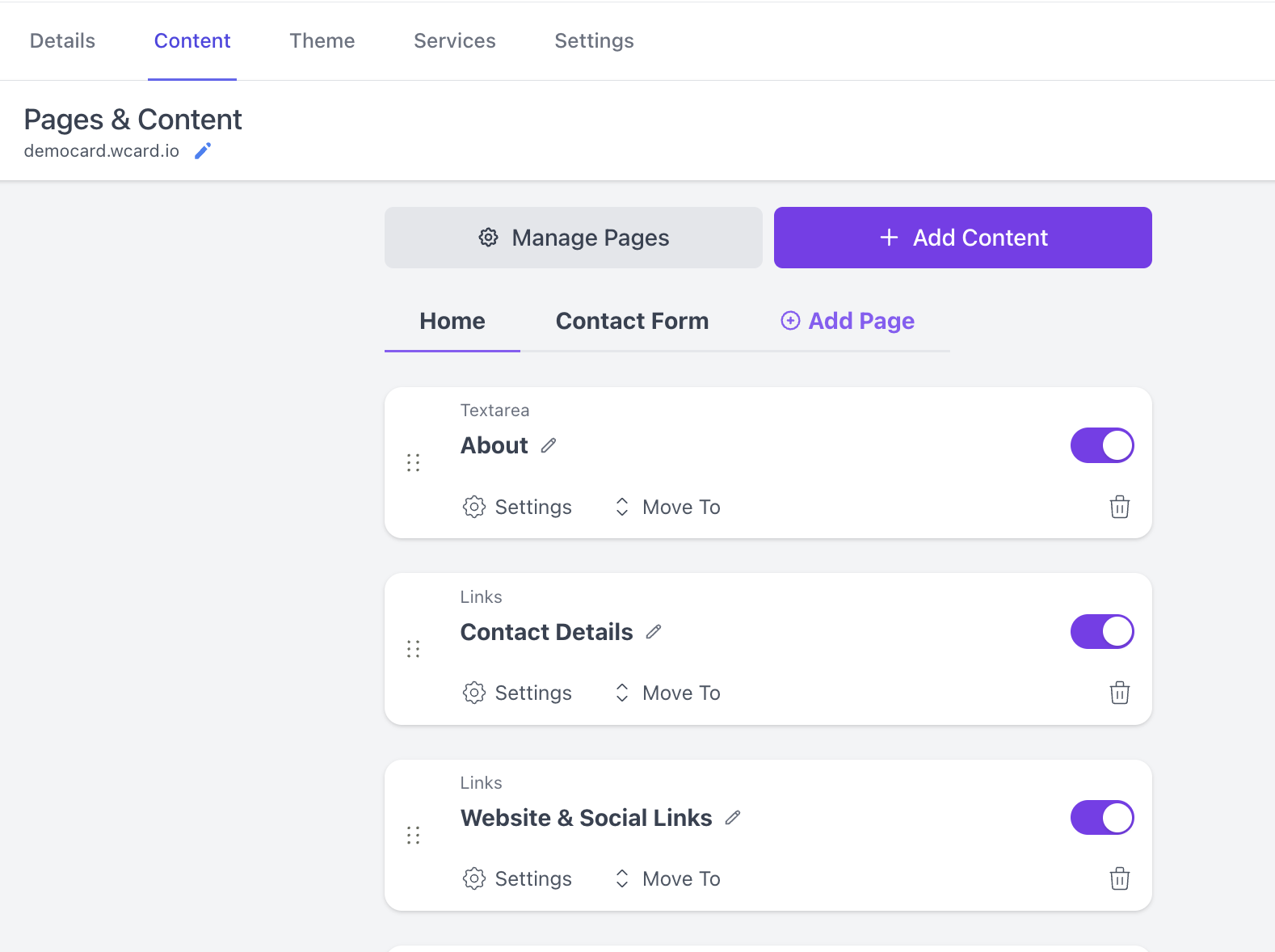 Add Content Screen Multiple Pages and Dynamic content